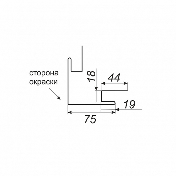 Угол внешний сложный 75*75*2000 (ПЭ-01-1015-0.45)